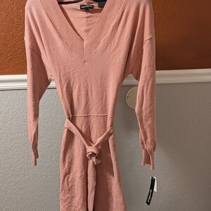 Sequin Hearts Pink Long Sleeve Knit Dress